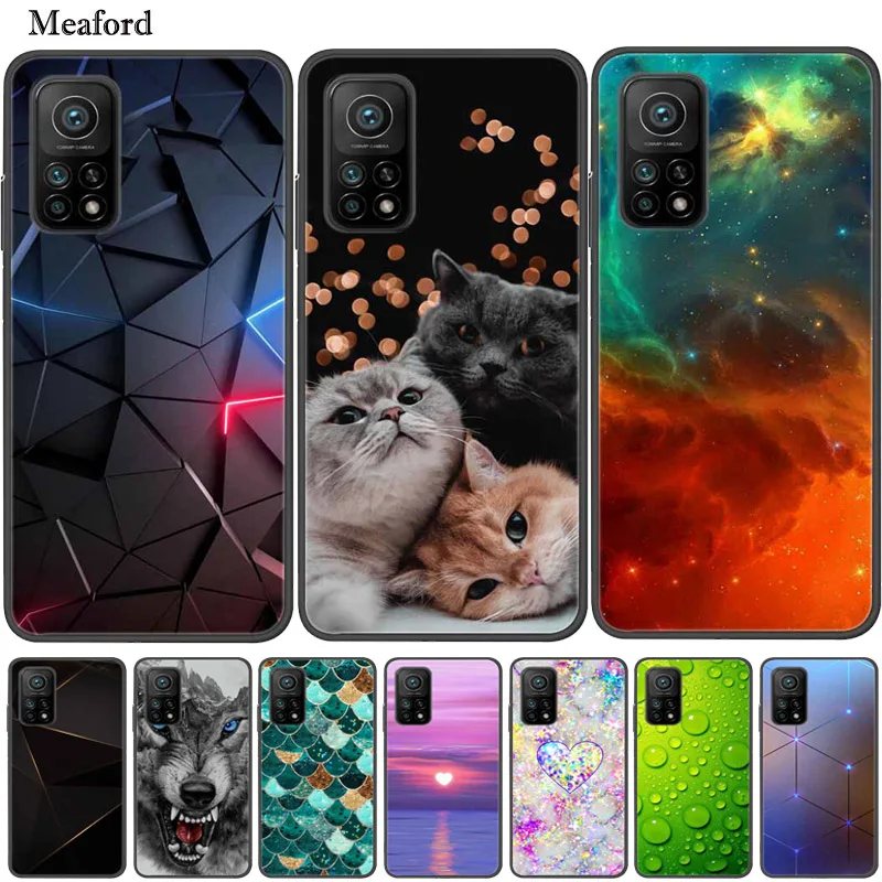Für Xiaomi 10T 5G Fall Mode Weiche Silikon Zurück Abdeckung Fall Für Xiaomi Mi 10T Pro 5G M2007J3SY Coque TPU Cartoon Stoßstange Funda