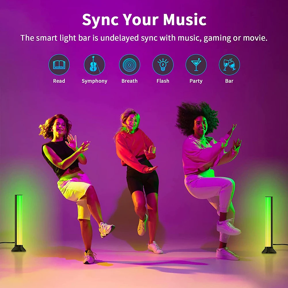 APP Control LED Pickup Rhythm Light Colorful Music Atmosphere Lamp Remote Control Ambiance Backlights for Gaming PC TV Room
