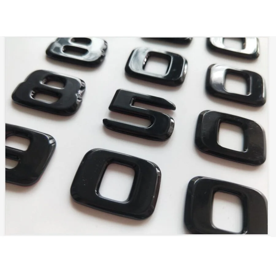 Brilliant Shiny Gloss Black Number Letters Trunk Emblems Badges Symbols for Mercedes Benz BRABUS B25 B30 B35 B40 B45 B48 B50 B55