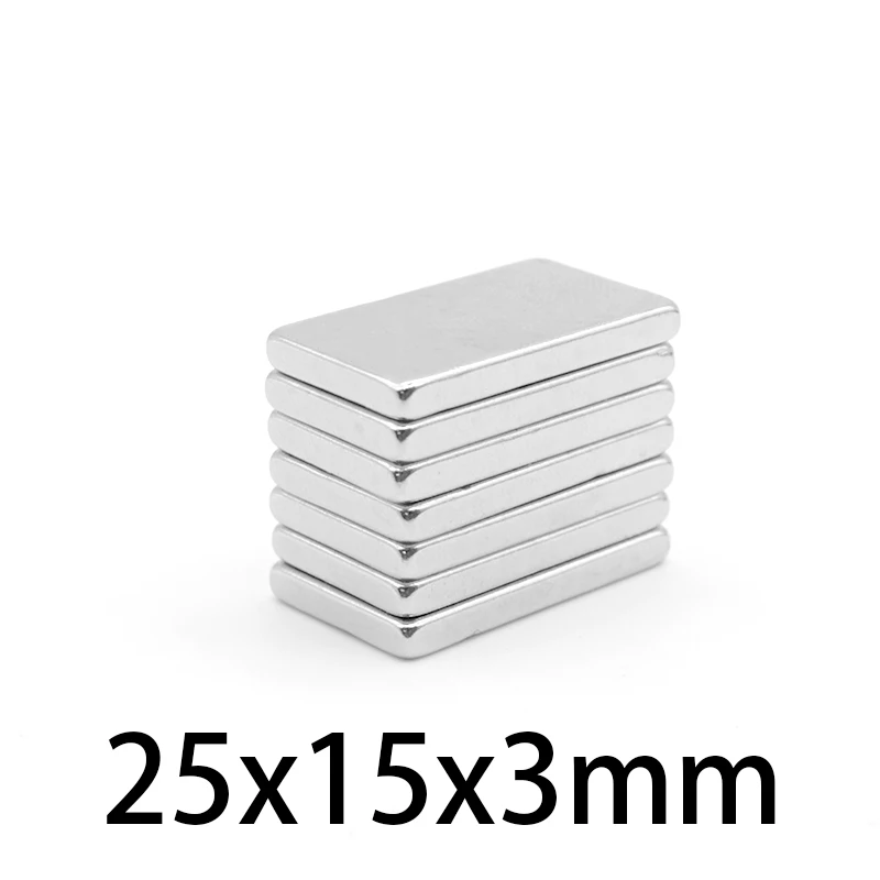 25x15x3mm Neodymium Magnet 25*15*3 mm N35 NdFeB Block Super Powerful Strong Permanent Magnetic imanes Block