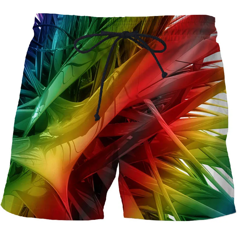 Funny color Psychedelic 3d Print Men Women Summer Casual Pants Quick Dry Beach Board Shorts Vertigo Hypnotic Beach Shorts