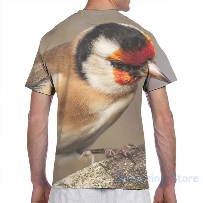 European goldfinch bird close up men T-Shirt women all over print fashion girl t shirt boy tops tees Short Sleeve tshirts