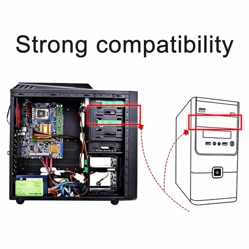 OImaster Multi-funzionale Hard Drive Dispositivo di Conversione Rack Standard Da 5.25 Pollici È Dotato di 2.5 pollici/3.5 pollici HDD vite di montaggio