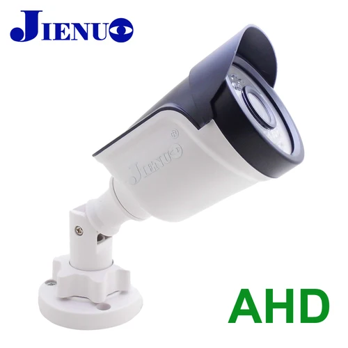 JIENUO AHD cámara de vigilancia de seguridad 720P 1080P 4MP 5MP visión nocturna infrarroja analógica CCTV exterior impermeable 2mp Hd cámara para el hogar