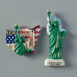 Aimants de réfrigérateur 3D pour la décoration de la maison, souvenir touristique, statue de la liberté, drapeau américain, New York, cadeaux de collection