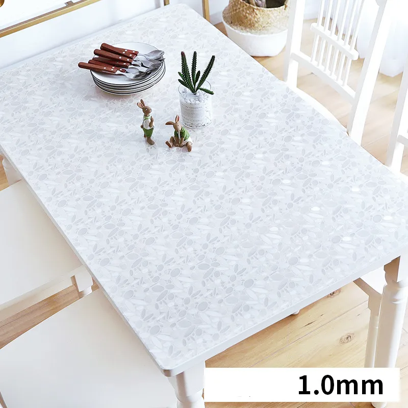 1.0mm/1.5mm/2.0mm/3.0mm Thick PVC Table Cloths Soft Glass Oilproof Table Covers Waterproof Tablecloth Oil Glass Soft Cloth Decor