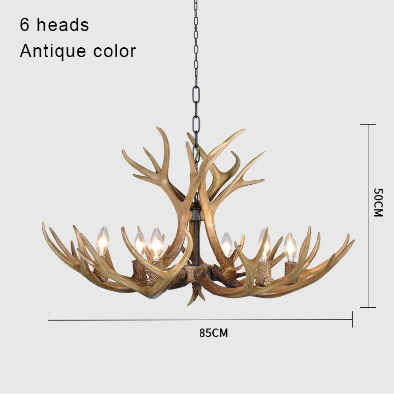 Imagem -04 - Retro Resin Antler Led Pendant Lamp Restaurante Decoração Interior Villa Hotel Lobby Corredor Villa Americana Chain Chandelier