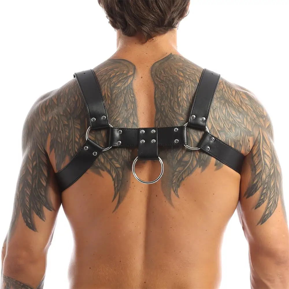 Harness Mens Erotic Lingerie Chest Strap Leather Harness Features Leather Adjustable Buckle Straps Hot Sexy Body Chest Harness