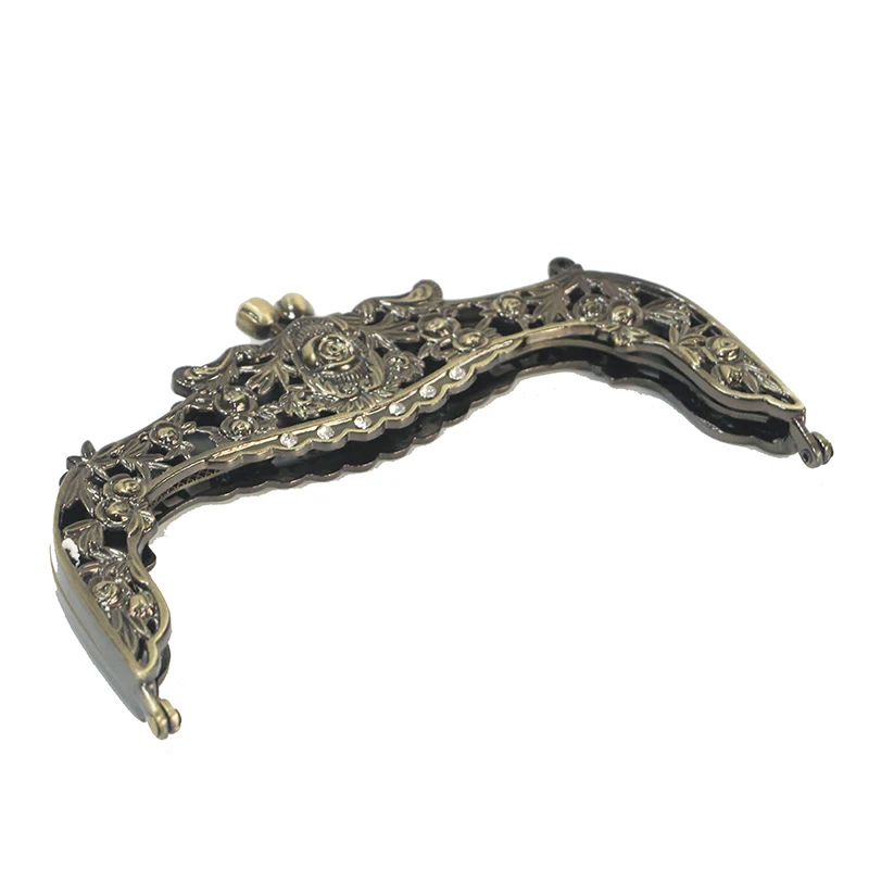 Five pieces 16. cm DIY Metal Frame Purse for Clutch Coins Bag Handle Kiss Clasp Lock Accessories For Bag obag handle with screws