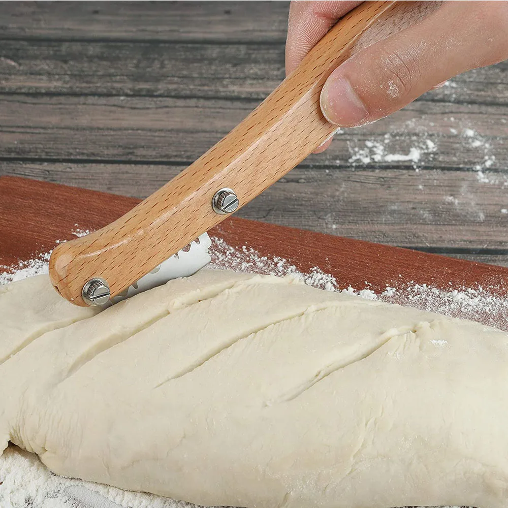 Bread Bakers Lame Wooden Handle Bread Slicer Scorer Blade Dough Scoring Knife Dough Making Slasher Tools Cake Baking Cutter