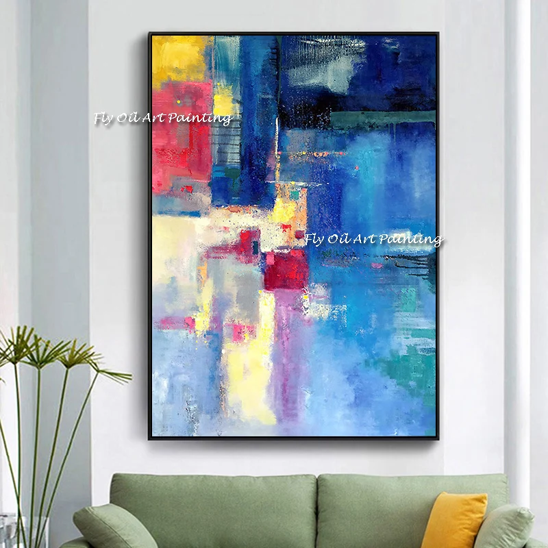 100% Handpainted Modern Abstract Painting Colorful Landscape Art Picture On Canvas For Home and  office wall picture
