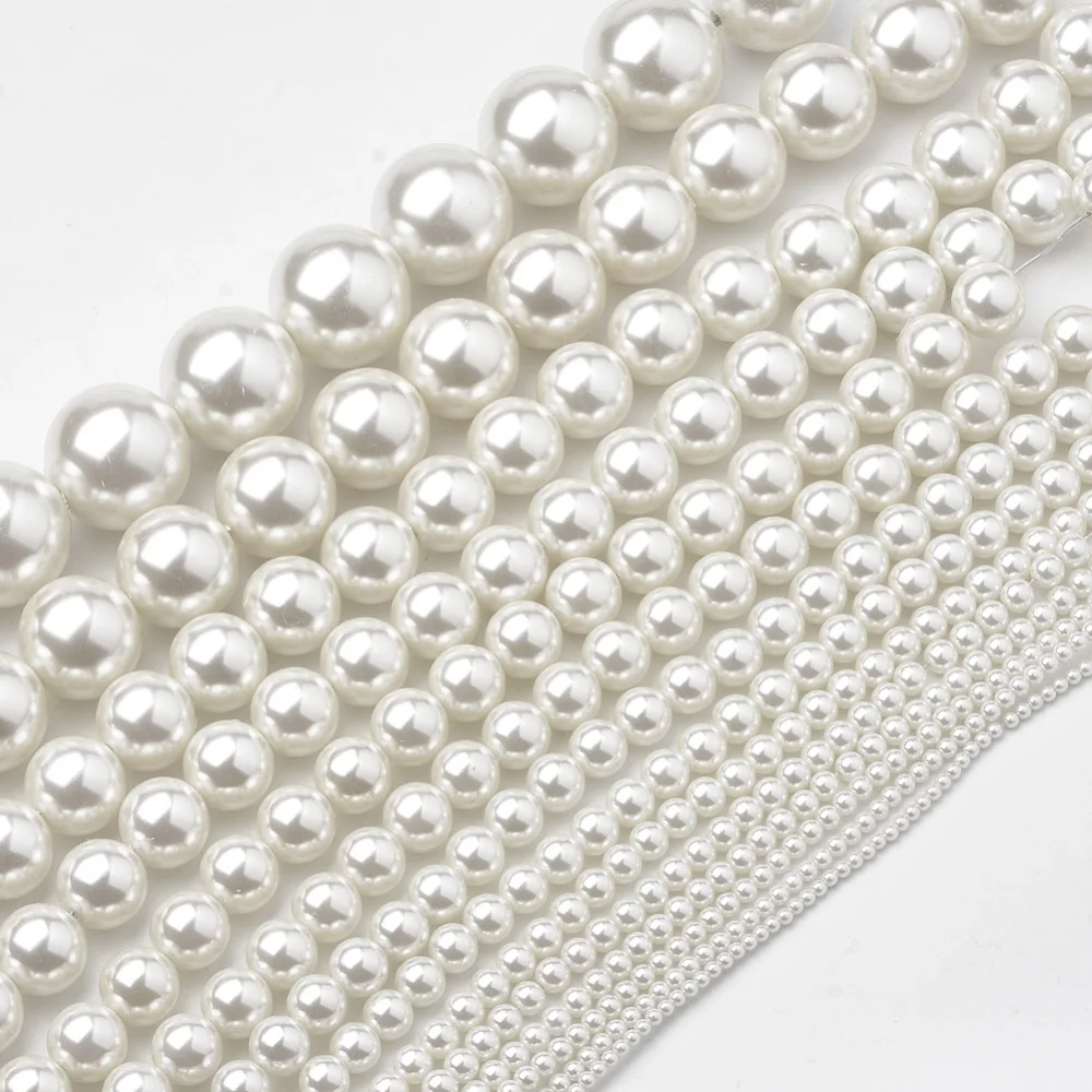 

Environmental Plastic Imitation Pearl Round Beads 2.5~40mm Grade A High Luster Beads Strands for jewelry making DIY Accessories