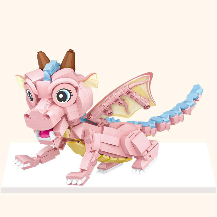 LOZ schöne cartoon tier mini diamant building block rosa baby drachen montieren modell ziegel spielzeug sammlung für kinder geschenk