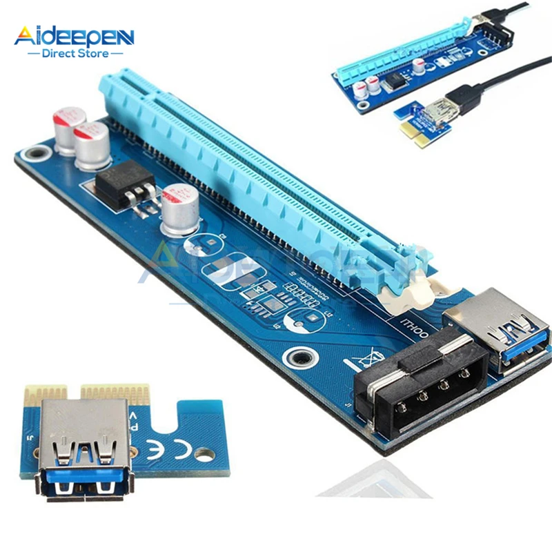 USB 3.0 PCI-E Riser Card 60CM USB 3.0 Cable PCI Express 1X to 16X 1x 4x 8x 16x Extender PCIe Adapter Card For GPU Miner Mining