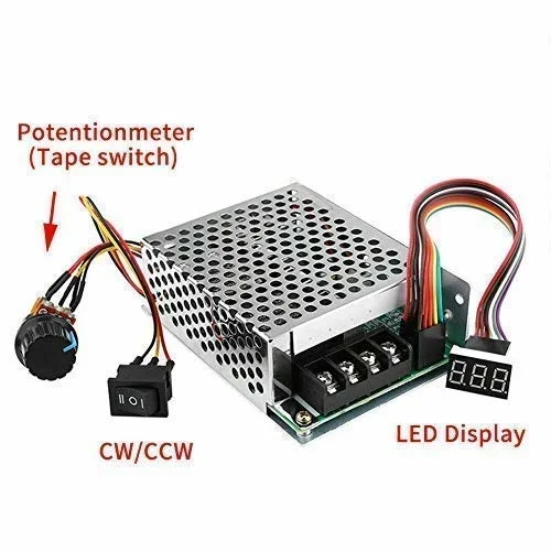 Contrôleur de vitesse de moteur à courant continu PWM DC10-55V 12V 24V 36V 48V 60A, jeu de commutateurs réversibles, outils de moteur à brosse cc, fournitures d'accessoires