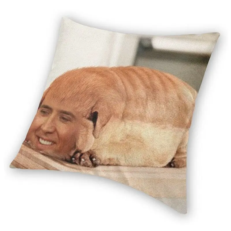 Nicolas Cage Meme Square Pillowcover Home Decorative Filmmaker Cushion Cover Throw Pillow for Living Room Double-sided Printing