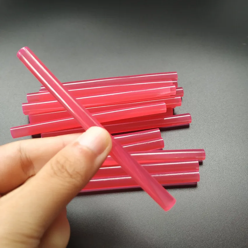 

50Pcs Jelly Red Candy Hot Melt Glue Stick Transparent Adhesive DIY Wax Holiday Gift Packaging Jewelry Production 7x100mm