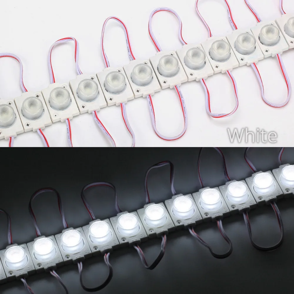 10 Stück LED-Streifenmodul, 12 V, COB-Licht mit Linse, Werbedesign, Schild, Hintergrundbeleuchtung, Shop-Banner, wasserdicht, Weiß, Rot, Grün, Blau – Detail 2