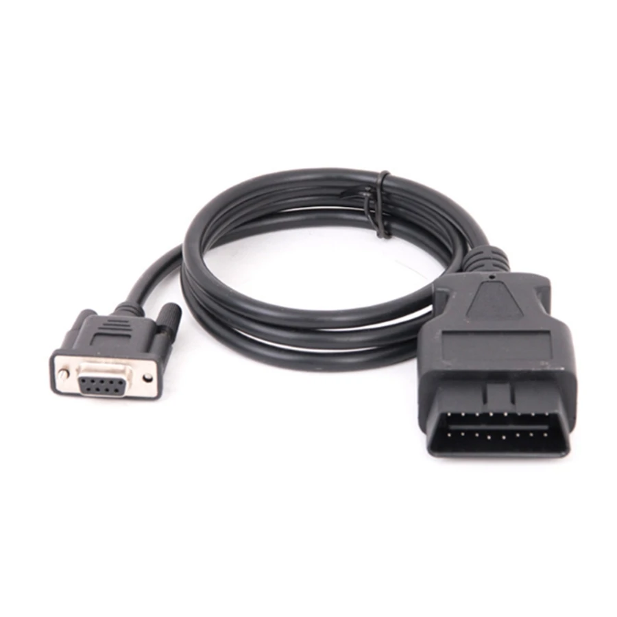 Universal 16PIN DB9 RS232 Serial Cable for Diagnostic Adapter Scanner OBDII Connertor Auto Vehicle OBD2 Extender Cable