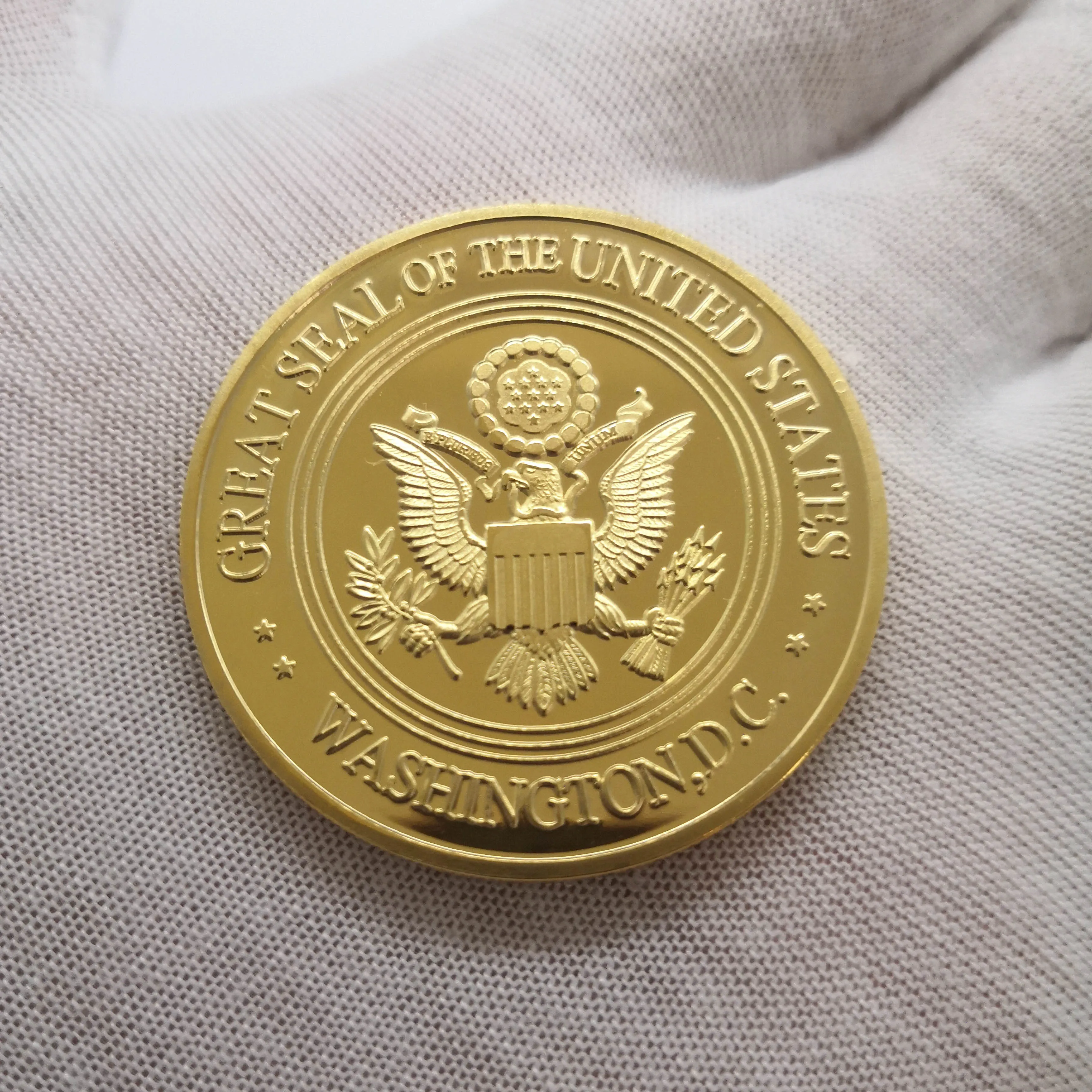 USA Department Of Justice Gold Commemorative Coins American FBI Metal Challenge Coin