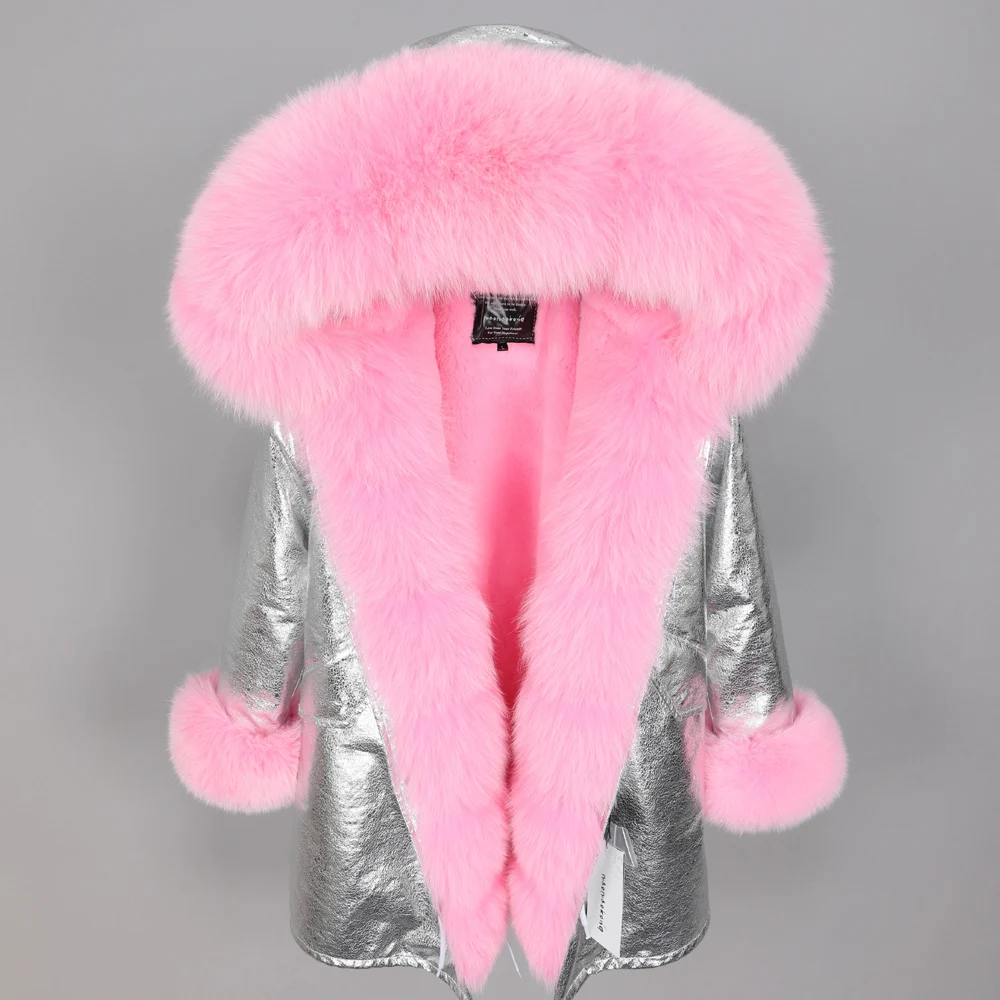 Maomaokong winter women's clothing The New Artificial hair Lining Fur pike Oversized Fox hair Fur collar Park coat