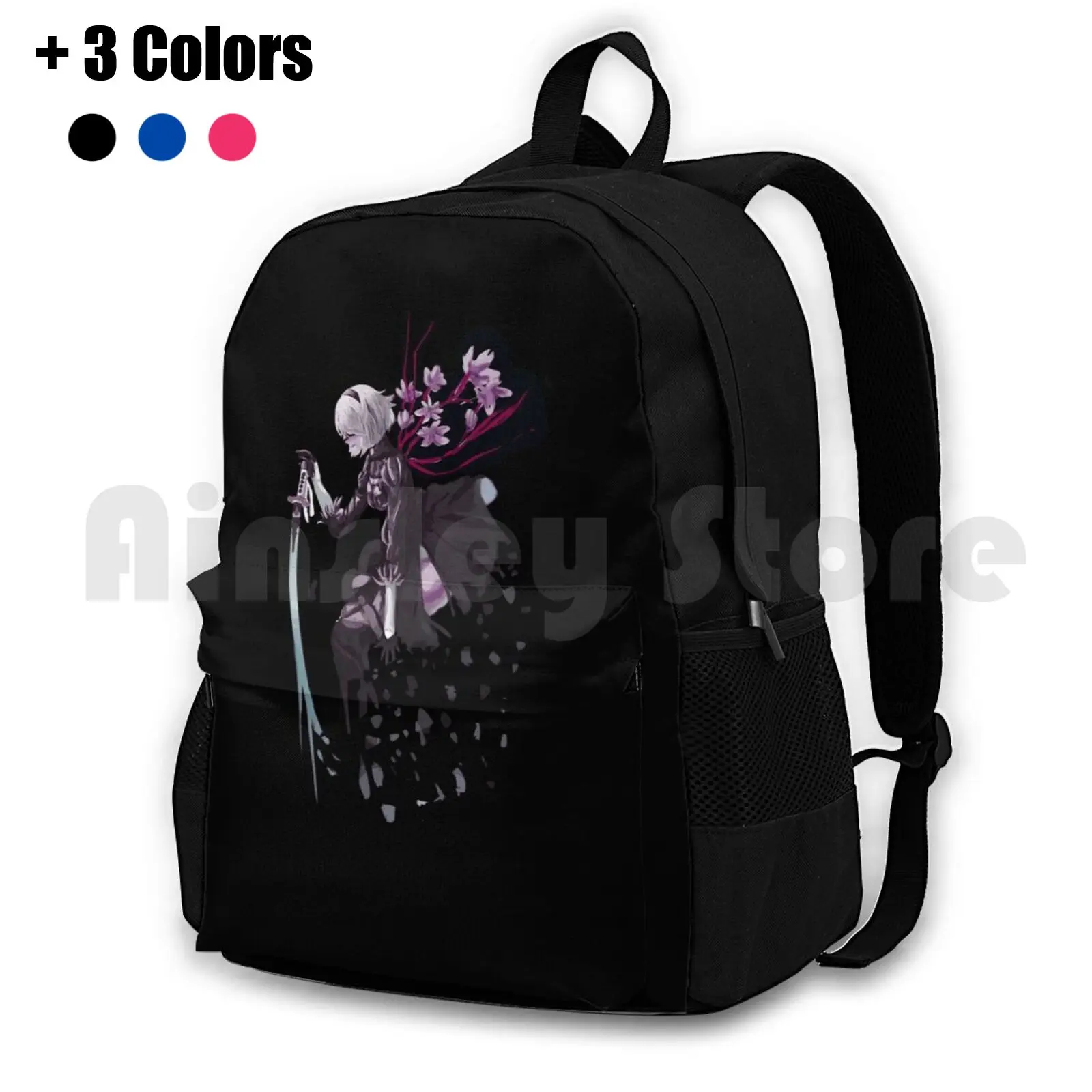 Untitled Outdoor Hiking Backpack Riding Climbing Sports Bag Nier Automata Yoko Taro Platinum Games 2b Android Robot Gamer Geek