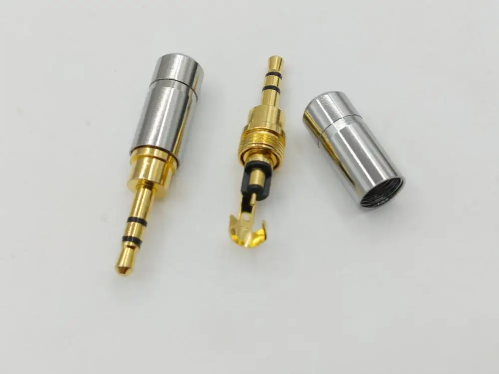 100pcs copper Mini 2.5 mm 3 Pole Stereo Jack Male Plug Audio Connector Adapter for Earphone DIY