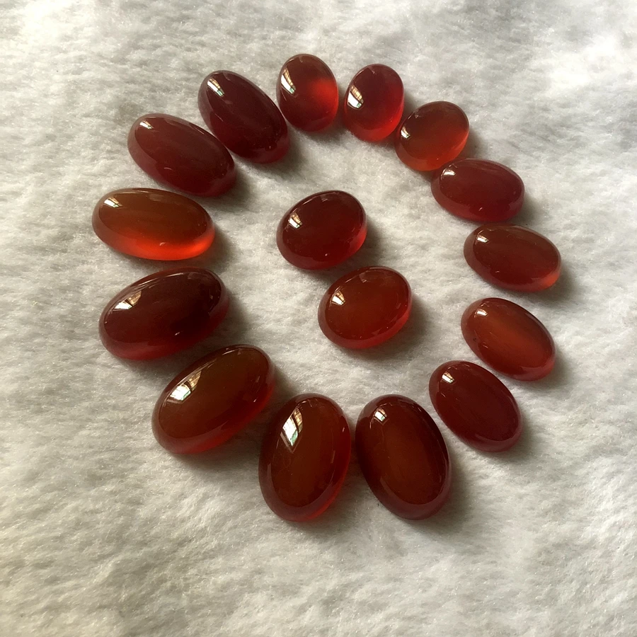 wholesale 5ps/lot Natural Red Carnelian Agate Bead Cabochon 15x22mm 17x22mm 18x26mm Oval Gemstone Cabochon Ring Face