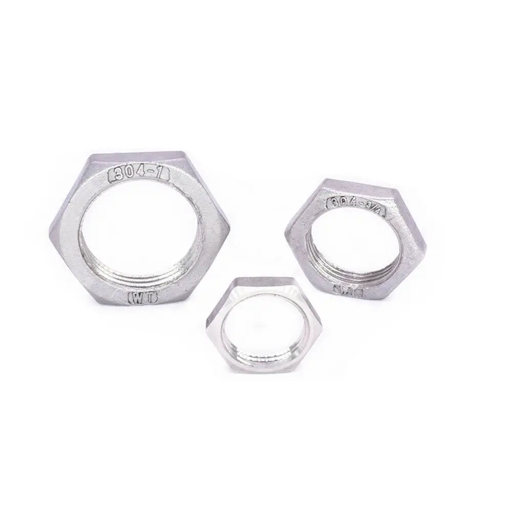 10xPipe Fitting SS304 Hex Nuts Hex 1/8" 1/4" 3/8" 1/2" 3/4" 1" 1-1/4" 1-1/2" BSP