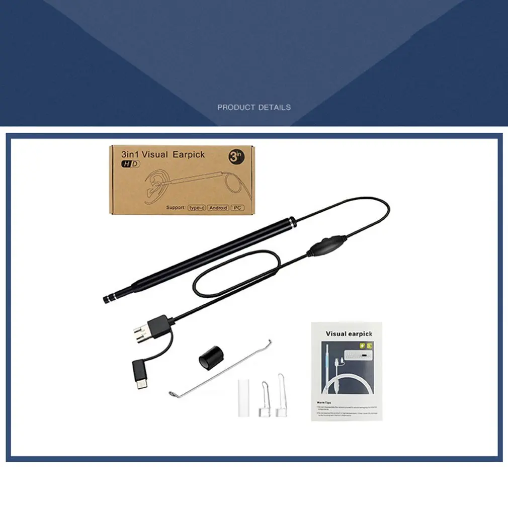 Usb 귀 카메라 Otoscope3.9Mm Hd 귀 범위 내시경 비주얼 귀 내시경 Earwax 호환 귀 청소기 안 드 로이드에 대 한