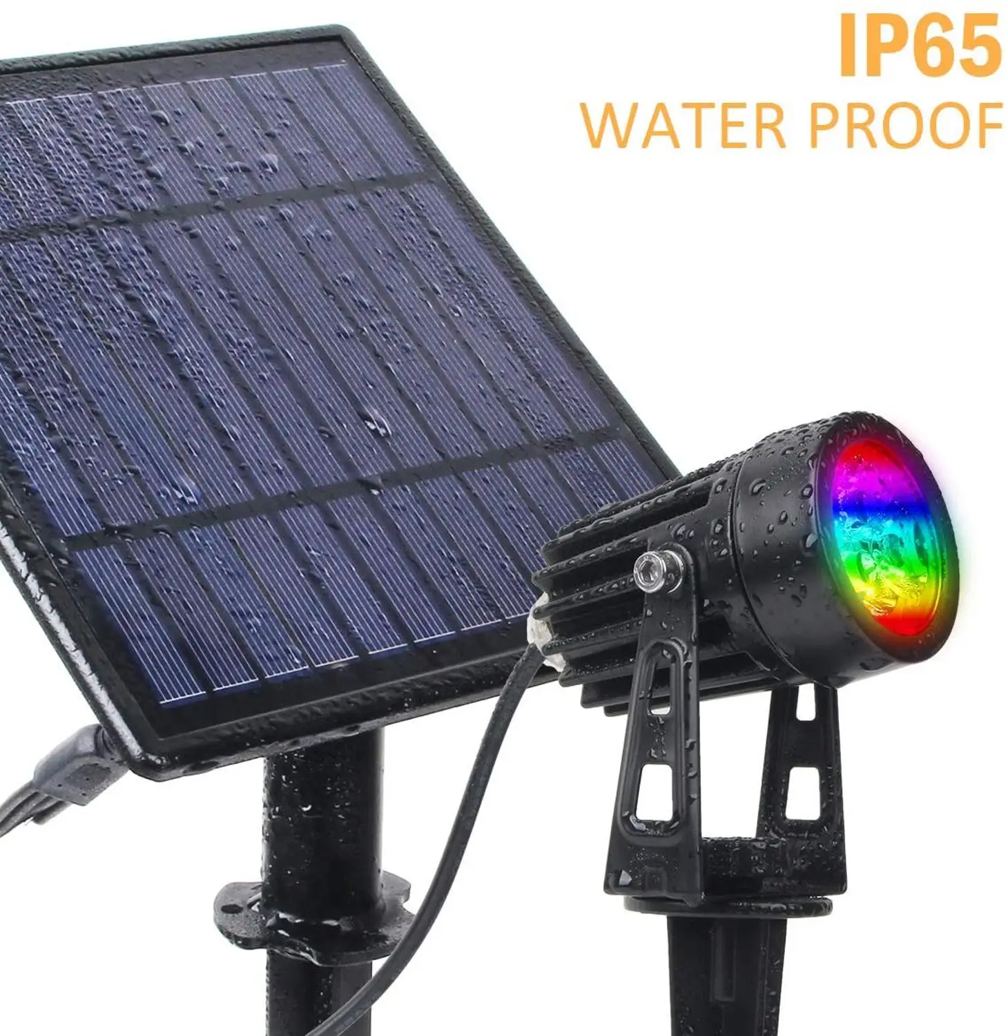 T-SUN Solar Spotlight IP65 Waterproof RGB Solar Light Garden Light Outdoor Solar Power Lamp For Landscape Garden Decoration