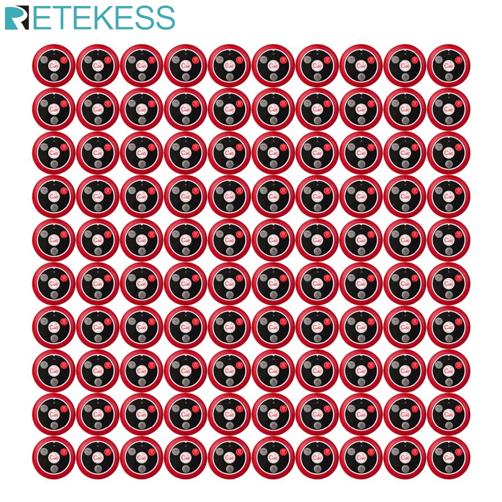 Retekess 100Pcs T117 Hookah Call Button 433MHz Restaurant Pager Wireless Waiter Calling System Nurse Call for Cafe Bar Hotel