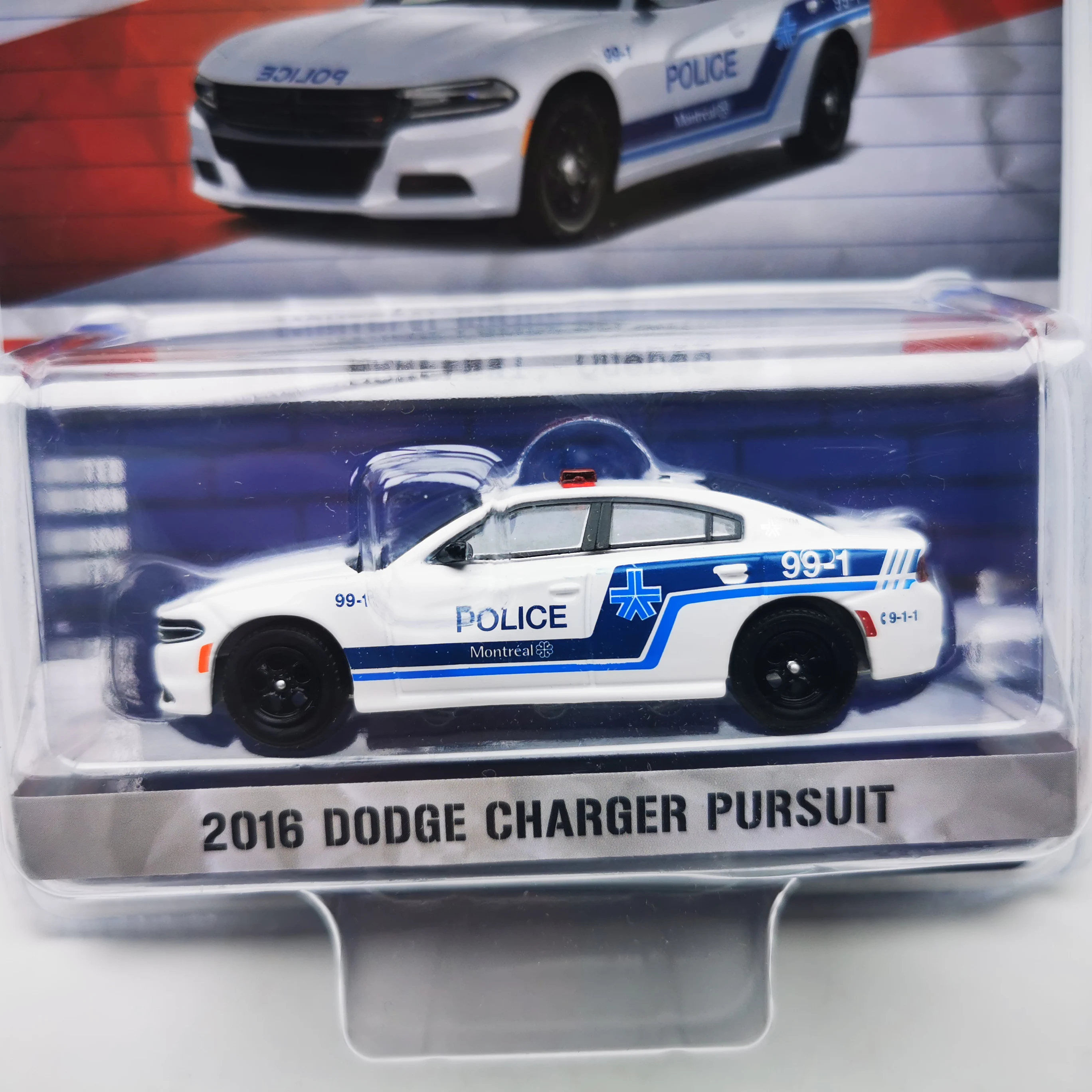 1:64  GREENLIGHT 2016 Dodge charger hot pursuit Montreal Police Department Canada Limited model die-casting alloy