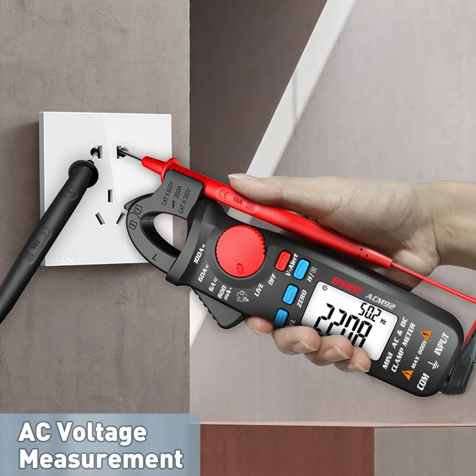 BSIDE ACM92 Digitale stroomtang DC/AC-stroom 100A 0,1/1mA Autoreparatie Ampèremeter Spanningsweerstand Hz V-Alert Continuïteitstester