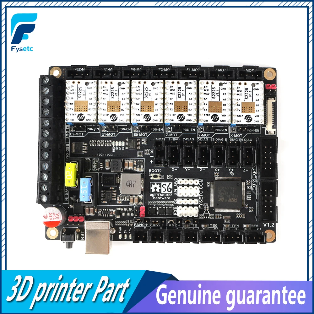 

S6 V2.0 Board 32 Bit Control Board WIth 6pcs TMC S2225 TMC2225 Motor DriverFor Uart Flying Wire MX Connector VS F6 V1.3 SKR V1.3