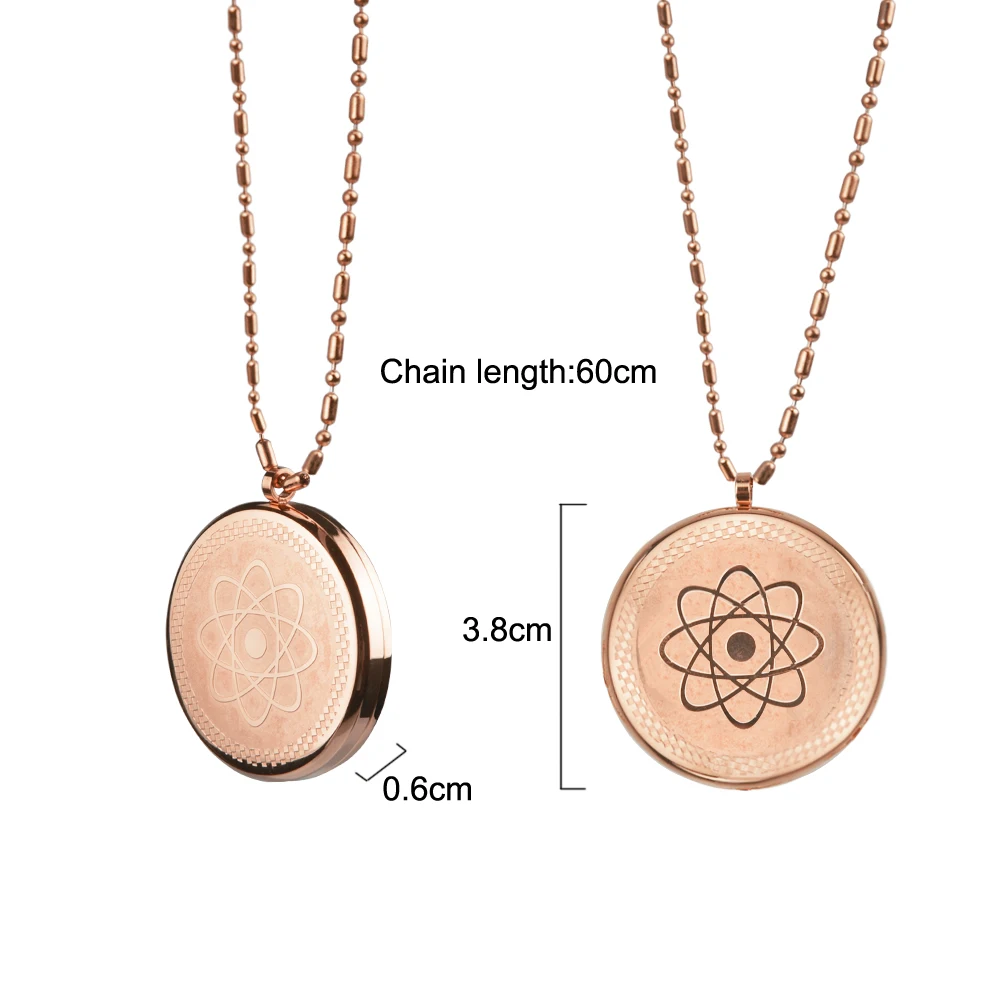 EBUTY Men Gold Pendant Global Stainless Steel Fashion Jewelry Magnet Pendants FIR Energy Health Charm with Chain & Box