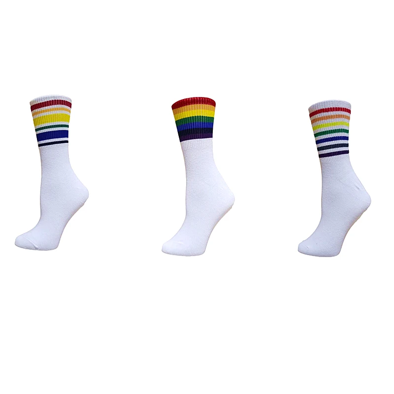 3 pairs/lot Woman socks Harajuku style fashion street colorful socks Korean women's style candy color skateboard rainbow socks