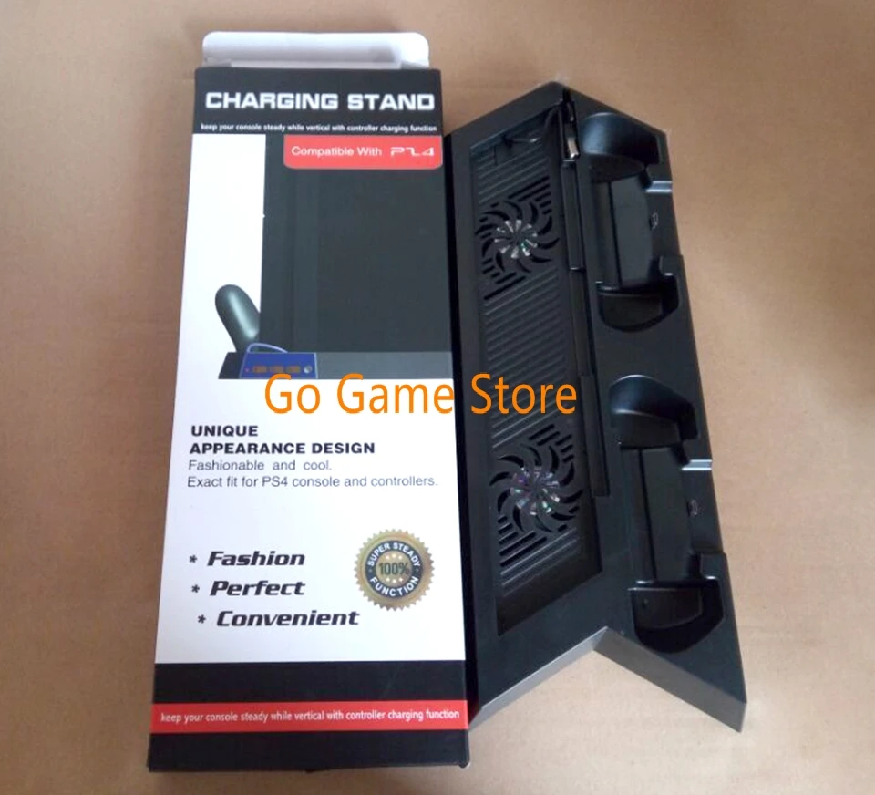 Soporte de montaje múltiple para carga de PS4, cargador de vástago manual con mando a distancia y ventilador de refrigeración HOST, 1 ud.