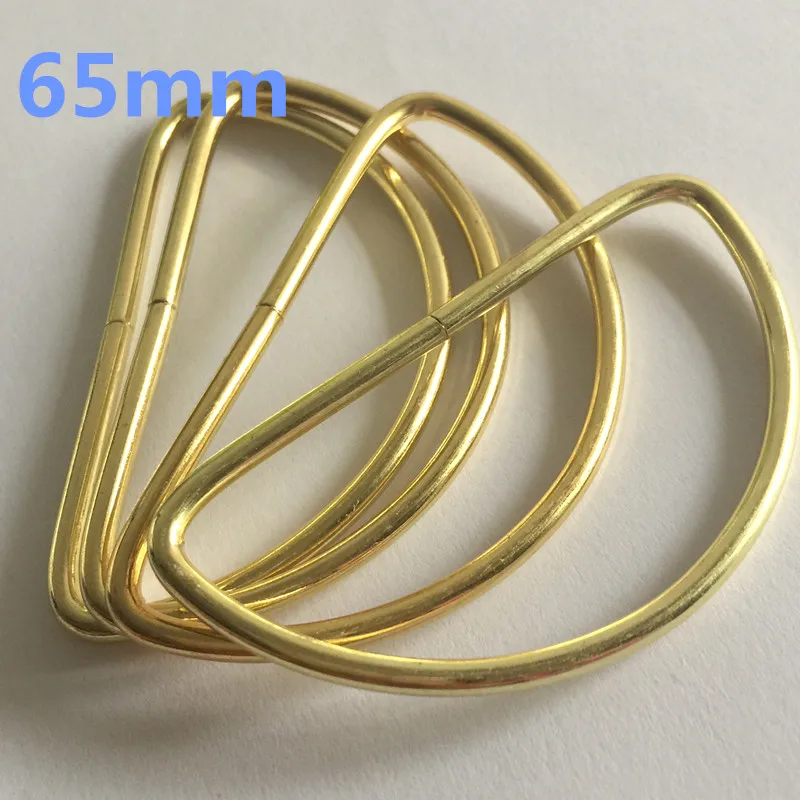 

100pc/Pack 65mm Gold Metal Plated Non Welded D Shaped Dee Rings D-Ring For Webbing Strapping Garment Accessories DIY Buckle