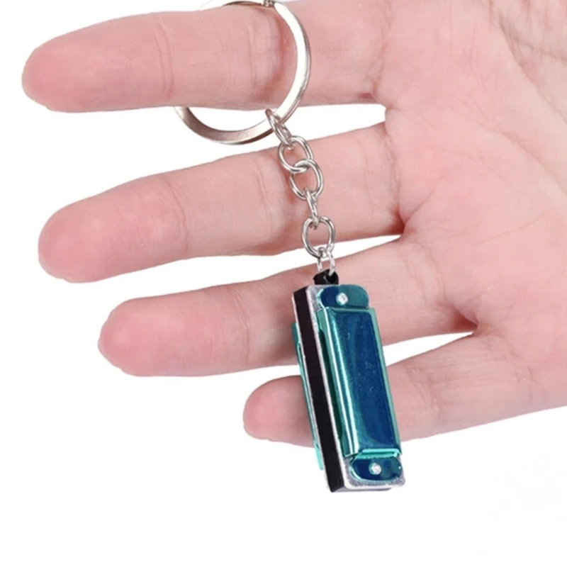 Mini Harmonica Keychain,Special 8 Tone 4 Holes Harmonica Keychain Harmonic Keyring Keys Holder Bag Pendant Musical