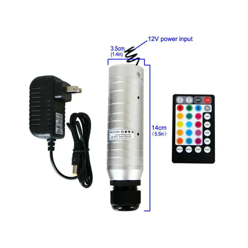 Remote controlled 28key 12V 6W RGB LED Fiber Optic Star DIY Ceiling mini Light source Engine Lighting Device EU/US/AU/UK adapter