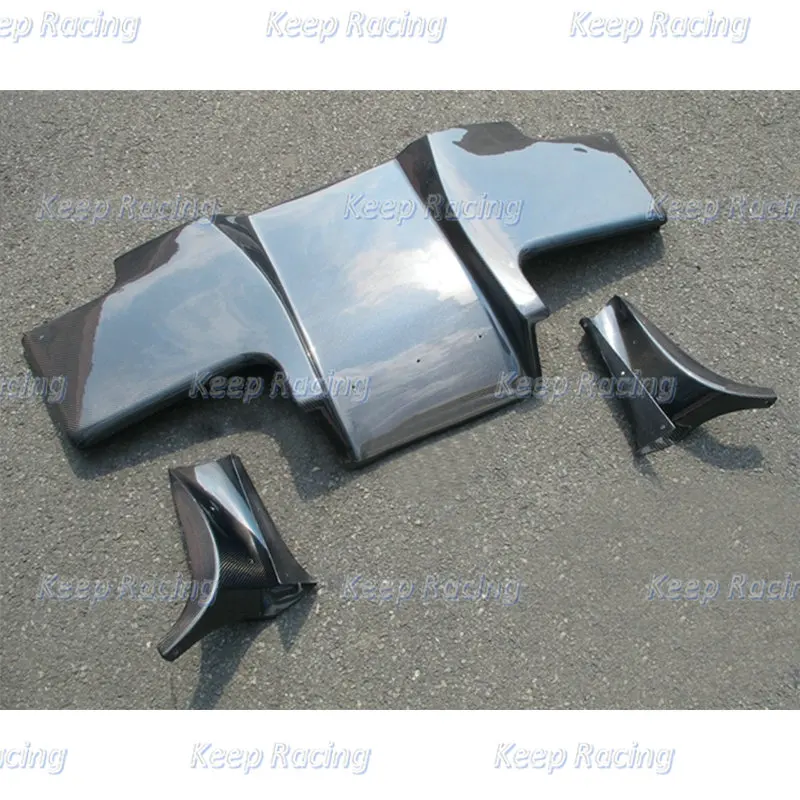 Carbon Fiber Rear Diffuser Add On TS Style For Toyota 93-98 Supra JZA80 MK4 Glossy Tuning Bumper Splitter Panel With Spat Apron