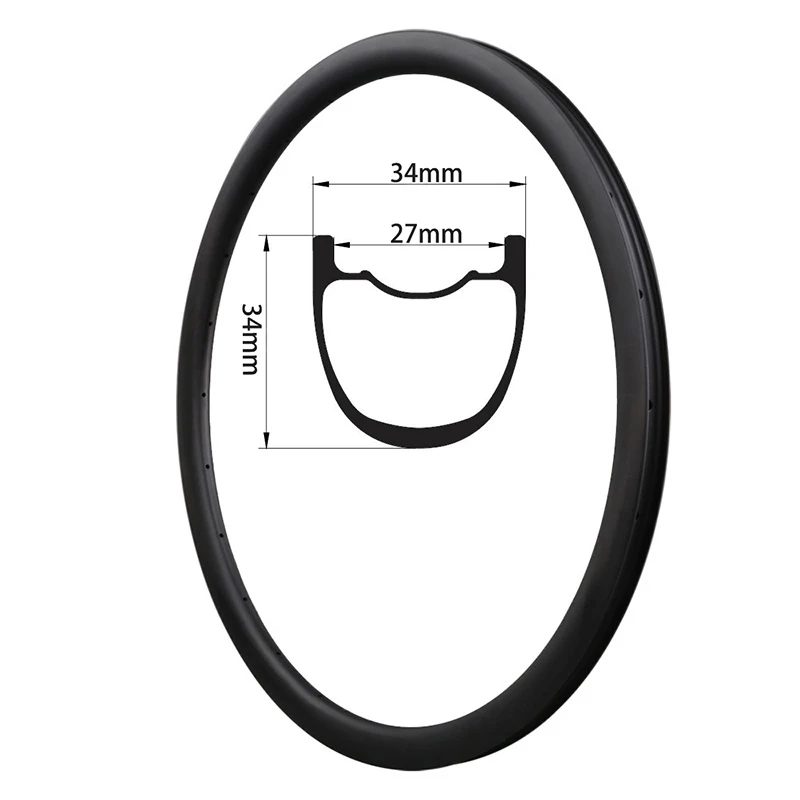 27.5er AM ENDURO DH 34mm Carbon Mountain Bike Rims 27.5inch 650B Tubeless Clincher MTB Bicycle Rim UD 3K12K 27mm 24H 28H 32H 36H