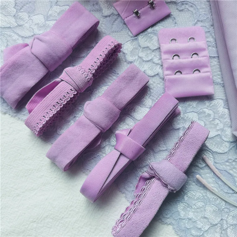 Purple High Quality Material Women\'s Bra And Panties Sewing Set Accessories