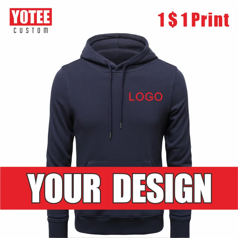 YOTEE High-end Cotton Hooded Hoodies  Logo Custom Embroidery Group Personal Logo Custom Hooded Hoodies