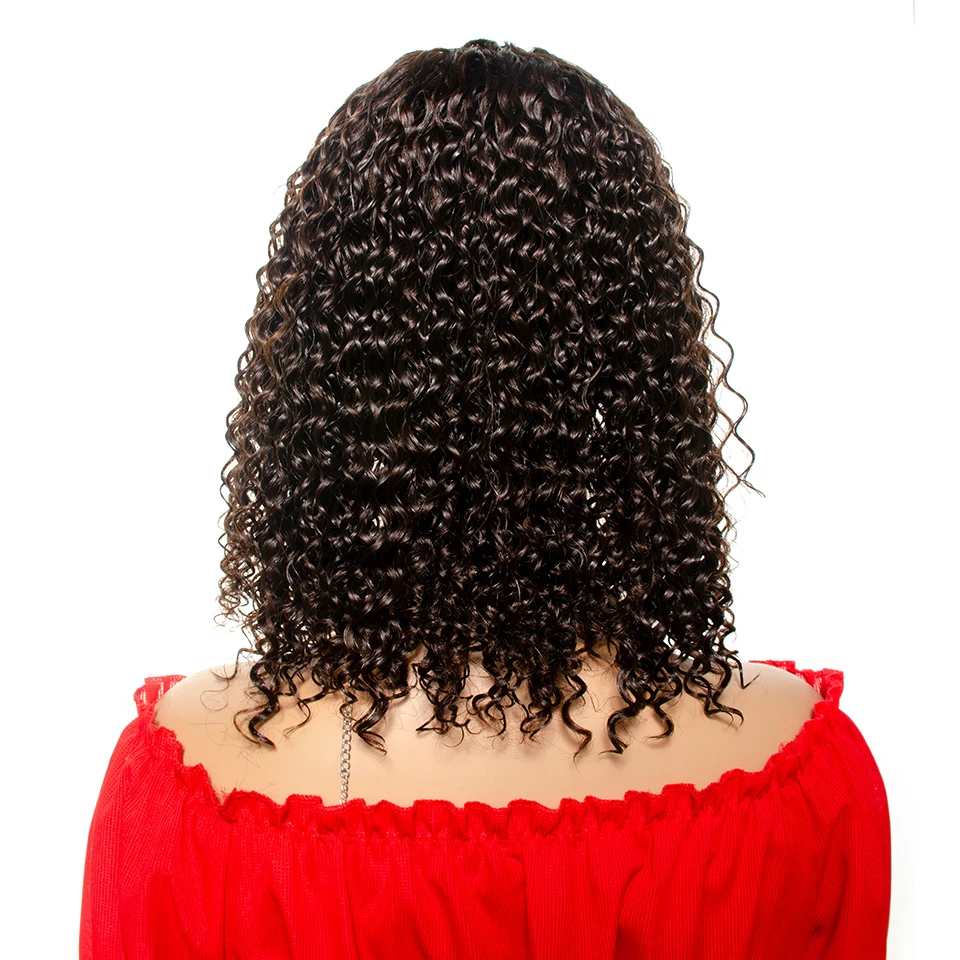 Peruca lace front ondulada 4 #, peruca de cabelo humano feita à máquina sem cola, estilo brasileiro, com ondas soltas, 4 cores