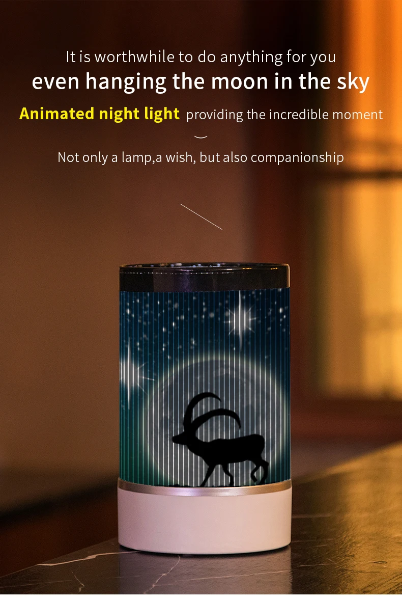 Luz noturna de led anime para quarto e celular usb