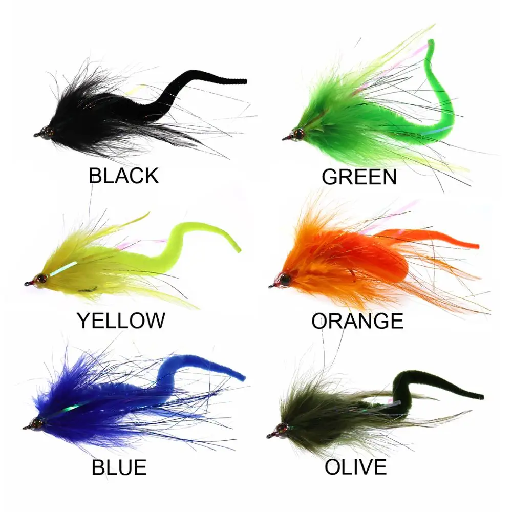 ICERIO 1 Piece Mangum's Dragon Tails Streamer Saltwater Flies Bass Pike Muskie Fishing Fly Lures Baitfish