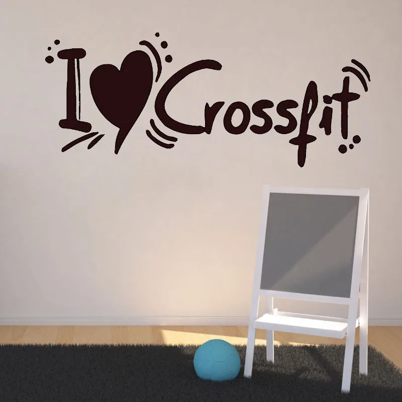 I Love Crossfit Wall Stickers Motivation Workout Fitness Sport Gym Vinyl Art Murals Living Room Home Decor Bedroom Wall Decals