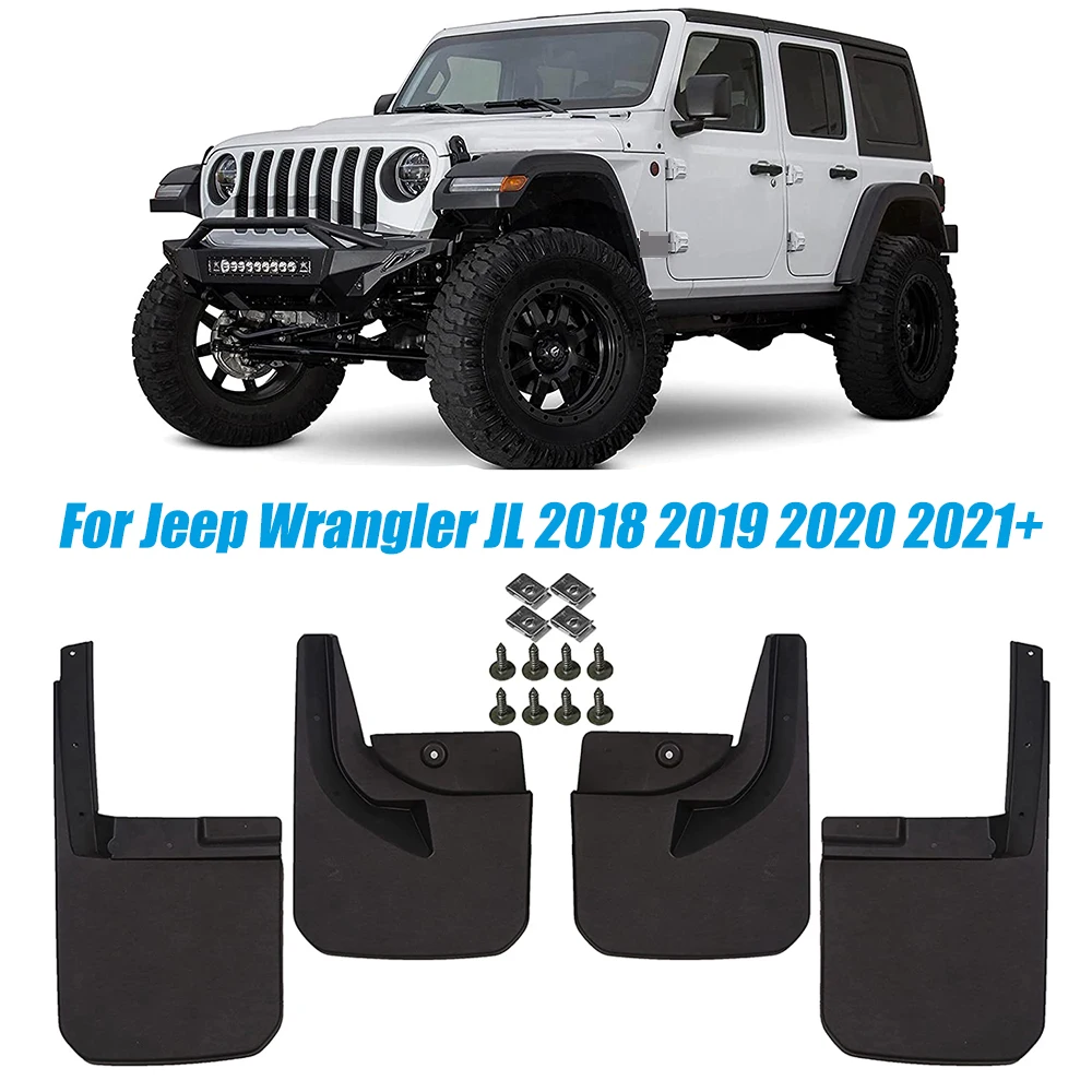 

Fender Flares Front & Rear Mud Guards Kit Mud Flaps For Jeep Wrangler JL 2018 2019 2020 2021 Sahara Sport Sports